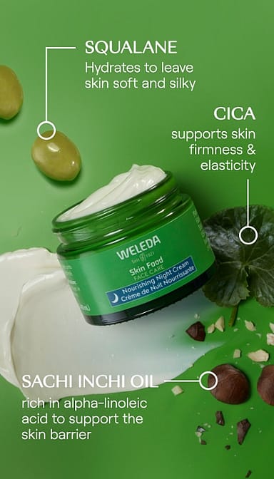 alimento della pelle cura del viso nutriente crema notte weleda per la cura del viso - weleda