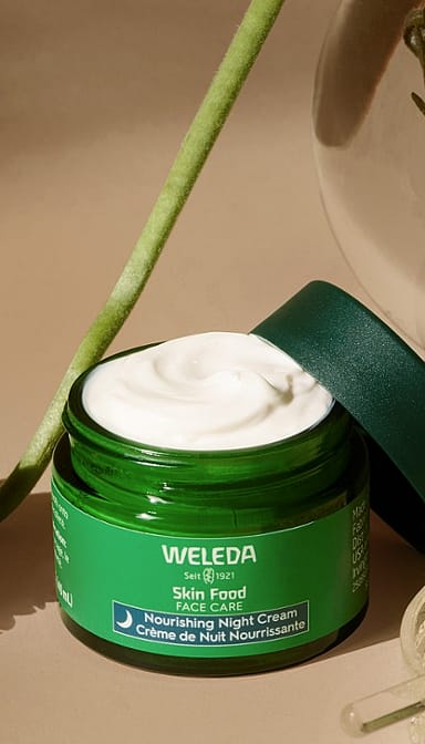 alimento della pelle cura del viso nutriente crema notte weleda per la cura del viso - weleda